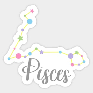 Pisces Zodiac Constellation in Pastels Sticker